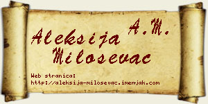Aleksija Miloševac vizit kartica